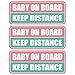 GEEKBEAR Baby on Board Car Magnet (Light Pink/Turquoise, 3 Pack) - Rectangular Shape, 8.7 x 3.6 inch