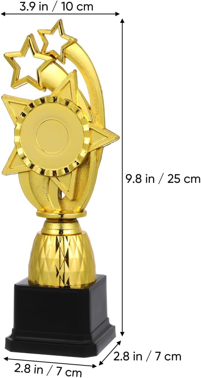 Golden Plastic Kids Trophy - 9.84 Inch Multi-Function Trophy Award for Kindergarten Graduation, Classroom Decorations, Competitions, and Celebrations