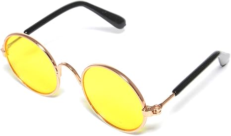 Amazon ミニ サングラス ドール パーツ 001 14 イエロー ピンクゴールド 丸眼鏡 小さい ぬいぐるみ ペット用 ハンドメイド ドールメイキング 通販