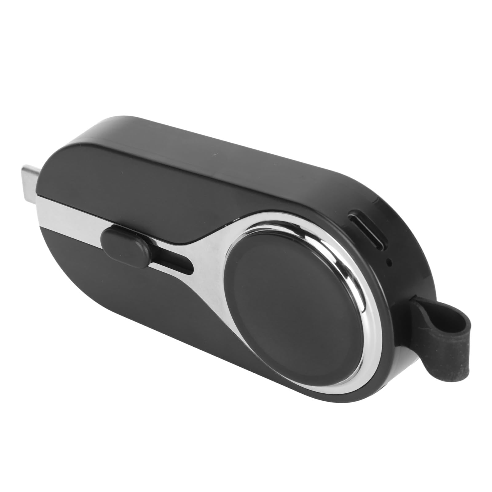 AMONIDA Mini Banque d'alimentation Portable, Porte-clés, 2000mAh, Chargeur d'urgence Compact, pour Montre et Téléphones iOS, Voyage en Plein Air (Black)
