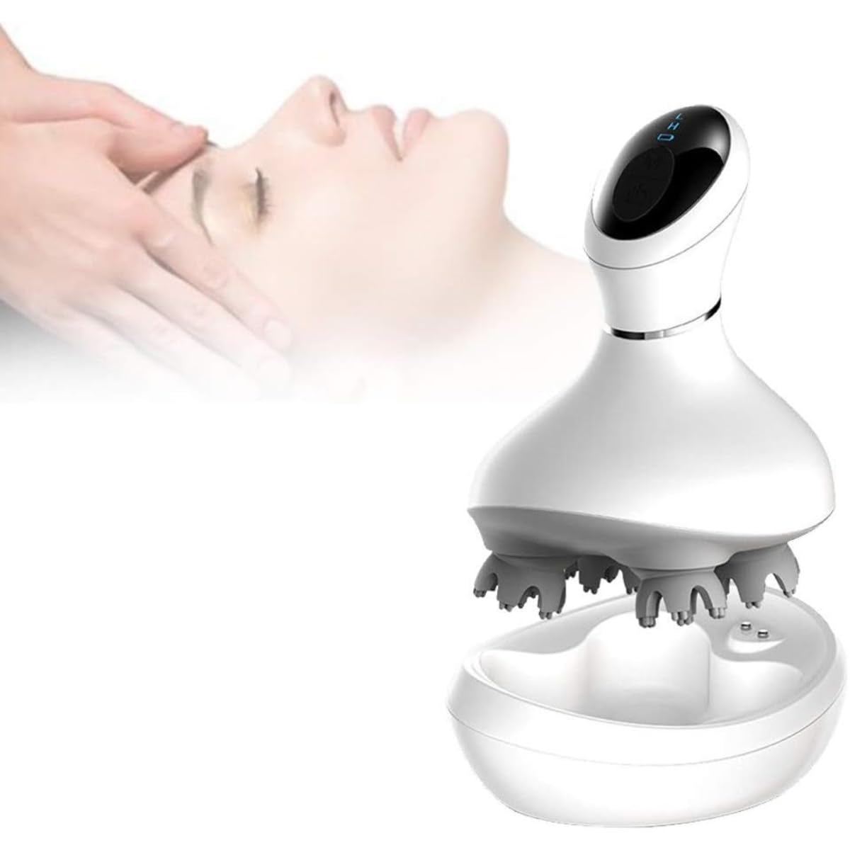Electric Scalp Massager: 4D Vibration, Wet/Dry, USB Rechargeable, Stress Relief, Blood Circulation Boost, Better Sleep, Multi-Mode, Shiatsu Techniques, Wireless & Portable, Waterproof,