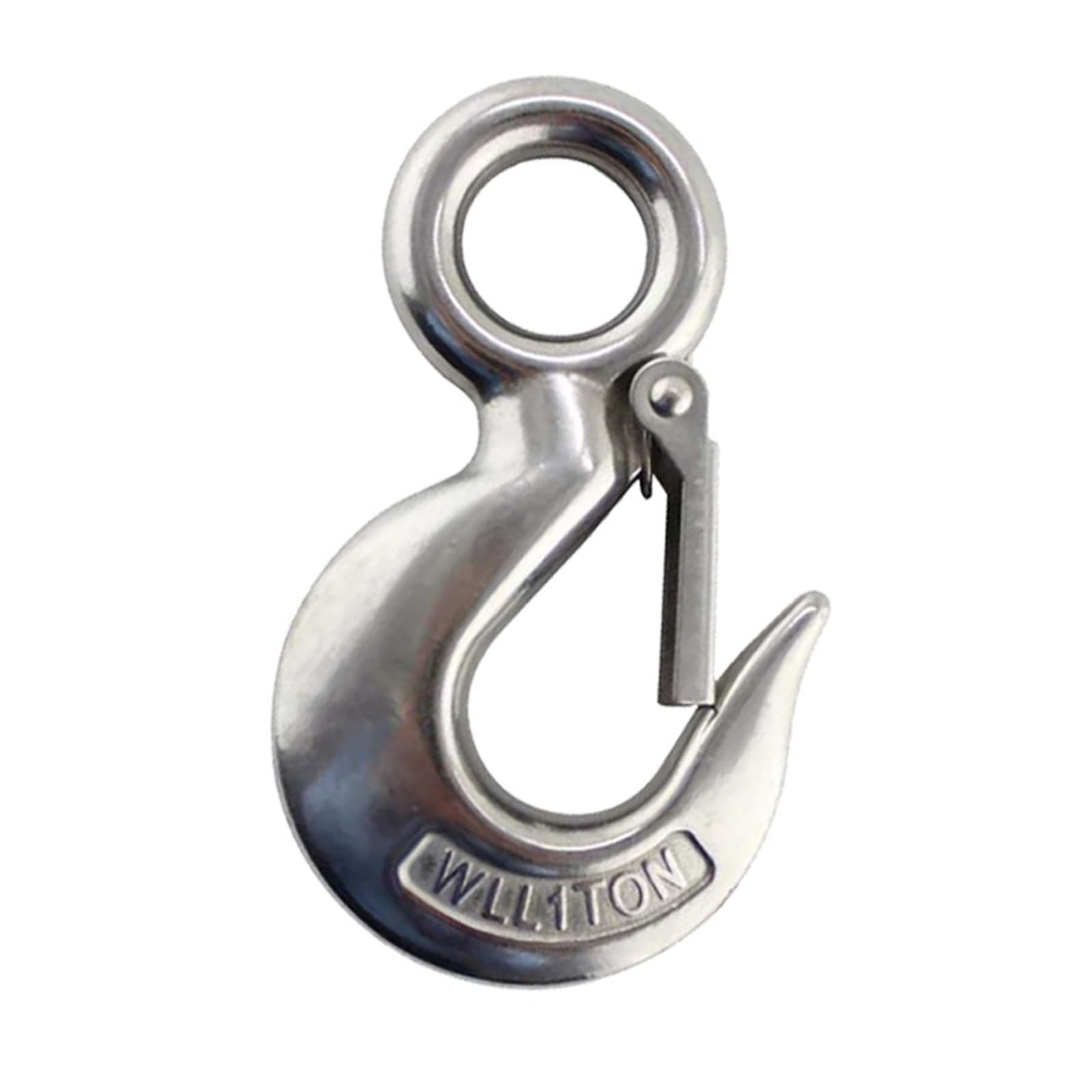 Ösenhaken aus Edelstahl 304/316, robuster Hebehaken mit Sicherheitsriegel, 0,5–3 Tonnen Windenhaken, 1 Packung(304-2T)
