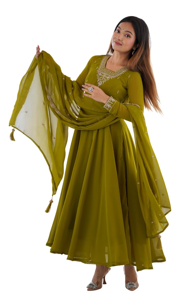 fashion basket Amazon Brand-Fashion Basket Digital Printed Faux Georgette Kurta Pant with Duptta Set for Women (Available in S to 2XL Size)-picture-1