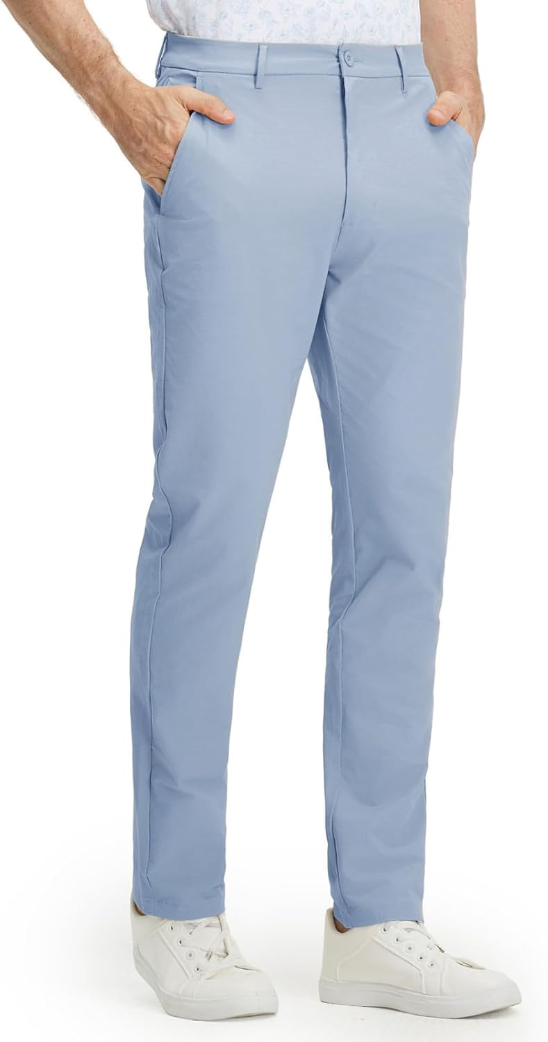 M MAELREG Men’s Stretch Cotton Blend Golf Pants – 5 Pocket Casual Dress Work Lightweight Regular Fit Mens Pant
