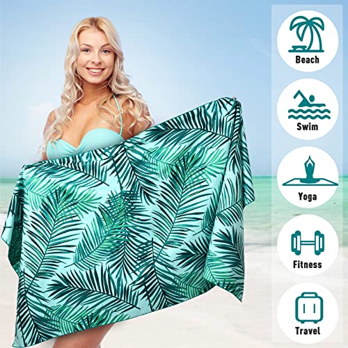 2 Pack Microfiber Beach Towel, Oversized Microfiber Pool Towel 75”X 35”, Sand-Free Beach Towel, Quick Drying Camping Towel, Super Absorbent Bath Towel Blanket, Soft Breathable And Lightweight #TOP2