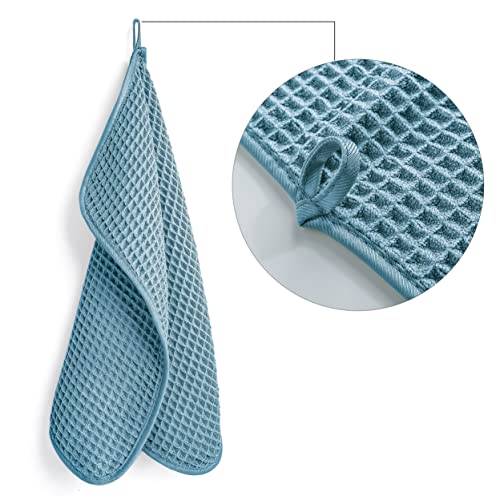 Image of POLYTE 430 GSM Microfiber Lint Free Washcloth Face Towel, 13 x 13 in, 4 Pack (Waffle Weave)