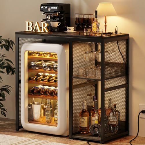Homieasy Mini Fridge Cabinet with Power Outlet