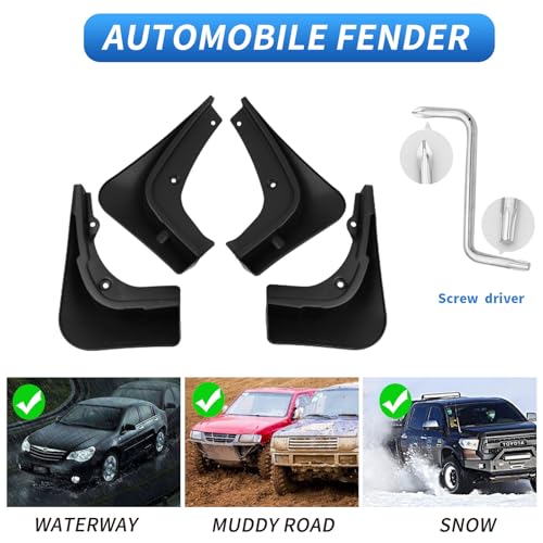 Image of Custom Fit for Mud Flaps Genesis GV70 2021-2023 2024 2025(Not Fit Electrified GV70) Mud Splash Guard Front and Rear 4-PC Set