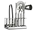 Francois et Mimi Stainless Steel Cocktail Bar Tool Kit Set; Includes Ice Tongs, Double Jigger with Handle, Strainer, and Bar Key / Bottle Opener with Storage Rack