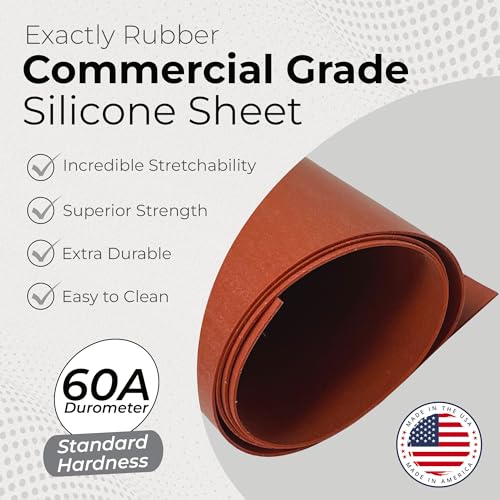 Image of Exactly Rubber Red Commercial Grade Silicone Sheet - 1 /64 x 18 inch x 36 inch 60A Durometer, Made in The USA