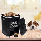 Pethiy Hundefutter hundeleckerli aufbewahrung box, 6.5 Liter Metall hundefutter box Aufbewahrungdose mit Schaufel und Versiegelt deckel fur Trockenfutter Tierfutter- Halten 2,5 kg -Schwarz