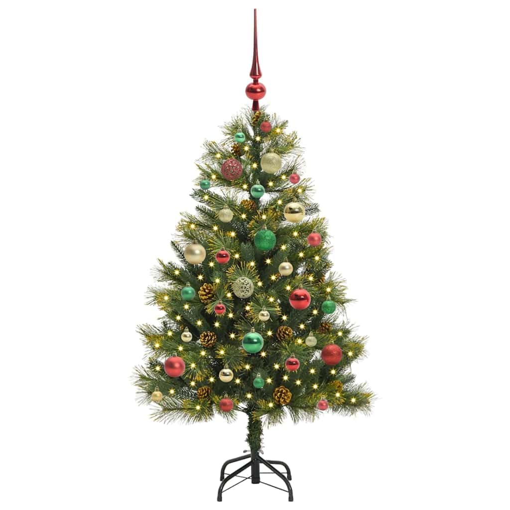 Albero di Natale Artificiale in PVC con Luci LED 120 cm Design Conico
