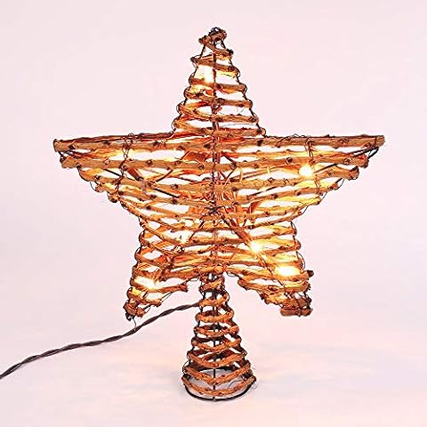 Brizled Christmas Tree Topper with Warm White Lights Cover