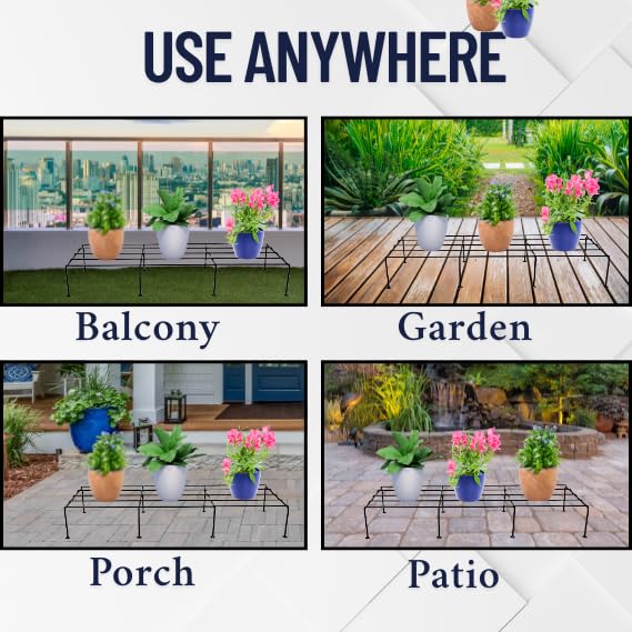 Image of Niyara || Metal Planter Stand || Plant Stand for Pots|| Outdoor Plant Stand (New Large Stand Set of 4)