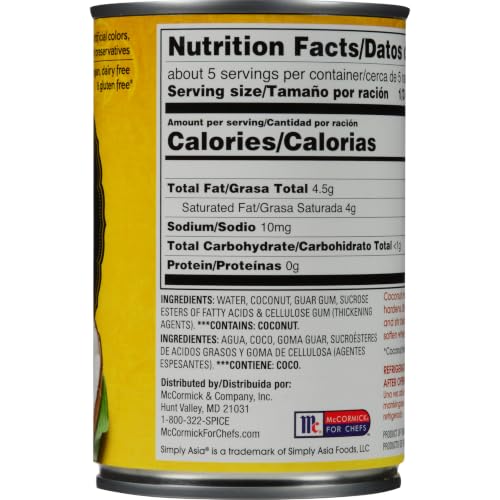 Simply Asia Unsweetened Coconut Milk, 13.66 fl oz - 1 Can, Gluten and Dairy Free - image 9
