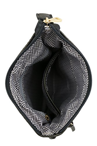 Image of Isabelle Small Lightweight Shoulder Bag for Women, Mini Multi Zipper Pocket Crossbody Handbag with Adjustable strap