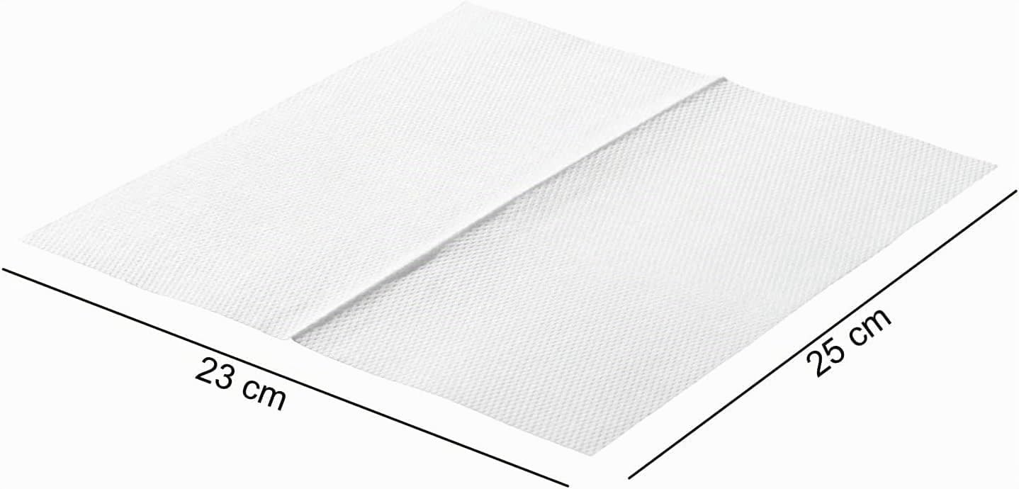 Hygiene VOS asciugamani di carta in cellulosa bianco brillante, 3200 fogli, 2 veli, piega a V a zig zag, 25 x 23 cm, per gastronomia, ambulatori, uffici