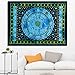 THE ART BOX Astrologia, Zodiaco, Arazzo da Parete Oroscopo - Telo Mare Etnico Indiano - 100% Cotone - Copridivano/copriletto, Pareo, Multiuso, 75x100 Cm, Blu
