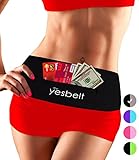 YesBelt #1 REVERSIBLE Running Belt and Waist Pack w ZIPPER - Better than Cell Phone Sports Armband - iPhone 6 Plus - Best Travel Money Belt - Stylish Fitness Zip 'n Flip Band for Workout - Black M