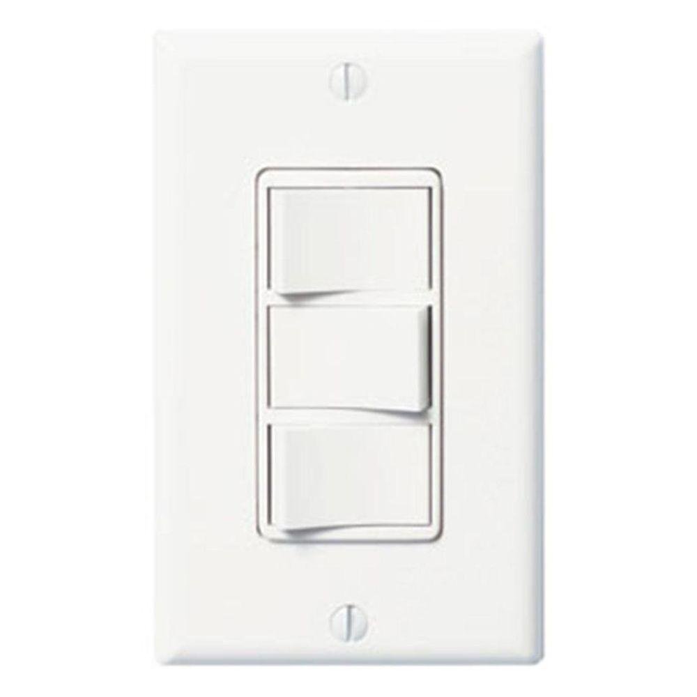 FV-WCSW31-W EcoSwitch 3-Function On/Off Wall Switch, White