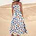 Tea Party Dresses for Woman Maternity Women Cheetah Print Dress Women's 2025 Summer Fashion Floral Print Casual Sleeveless Spaghetti Strap Maxi Dress with Pockets Casual African (2-Saffron,X-Large)