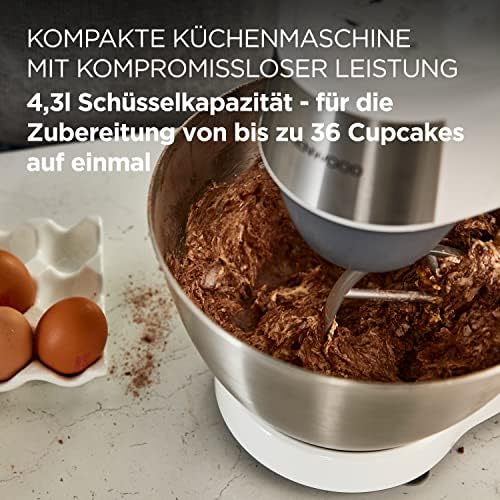 Bild 1 - Kenwood Prospero+ KHC29.H0WH Küchenmaschine, 4,3 l Edelstahl Schüssel, 1000 Watt, inkl. 9-teiligem Zubehör-Set mit Zerkleinerer, Acryl-Mixaufsatz, Zitruspresse und mehr, Weiß