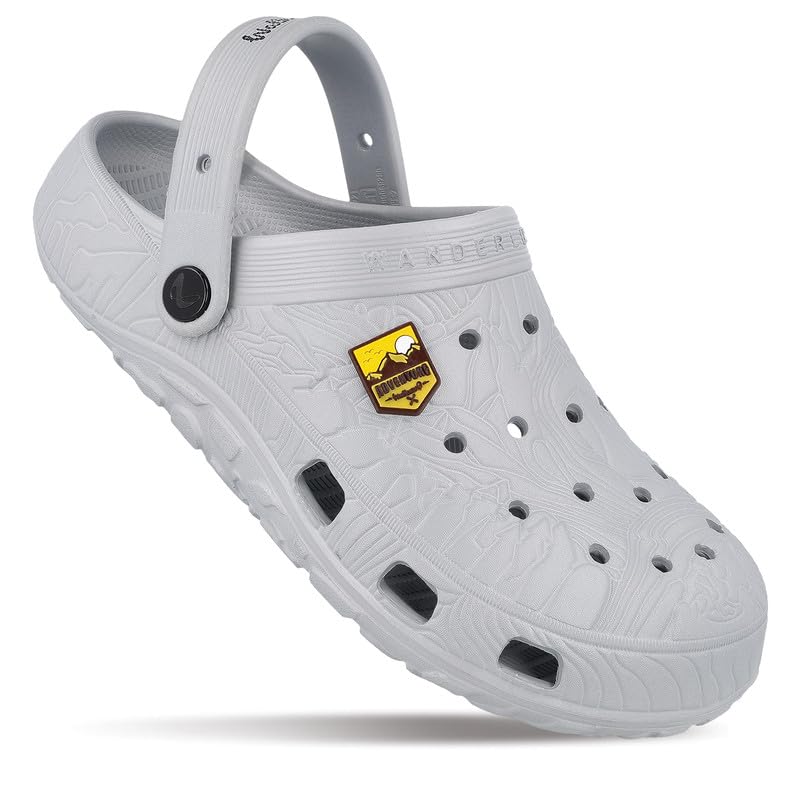 Image of WALKAROO Mens Clogs with Soft Sole, Backstrap, Ventilated and Lightweight - WC8801