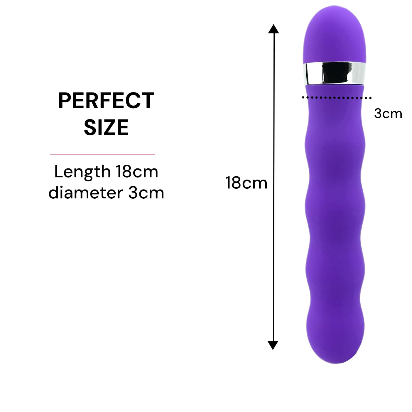 FOPS Vibratore Classico Viola per Donna Multivelocità Regolabile 18cm ⌀3cm Silicone Impermeabile Vibrante Silenzioso Sex Toy per Singolo Coppia W108-2