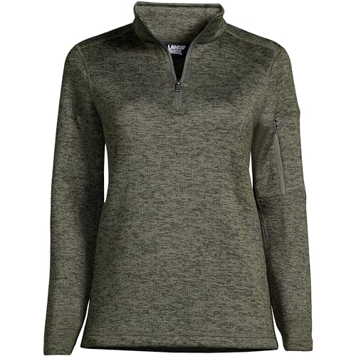 Lands' End Women's Sweater Fleece Quarter Zip Pullover Coat3