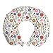 ABAKUHAUS Acquerello Cuscino da Viaggio, Illustrazione floreale, Accessorio in Schiuma di Memoria per Viaggio, 30 cm x 30 cm, Multicolore