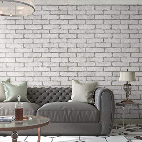 KINLO 0.6 * 5M Papel Adhesivo Pintado Impermeable con diseño de ladrillo vintage de PVC para Decorar y Proteger Pegatina para Muebles Cocina Baño a Prueba de Agua de Moho(Ladrillo G)