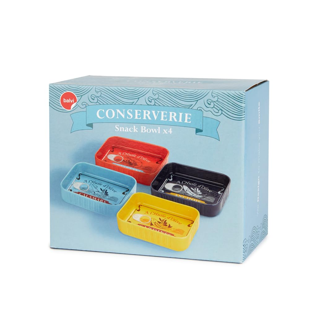 Balvi Plateau apéritif Conserverie Inspirés de boîtes de Conserve Vintage sur Le thème Fruits de mer
