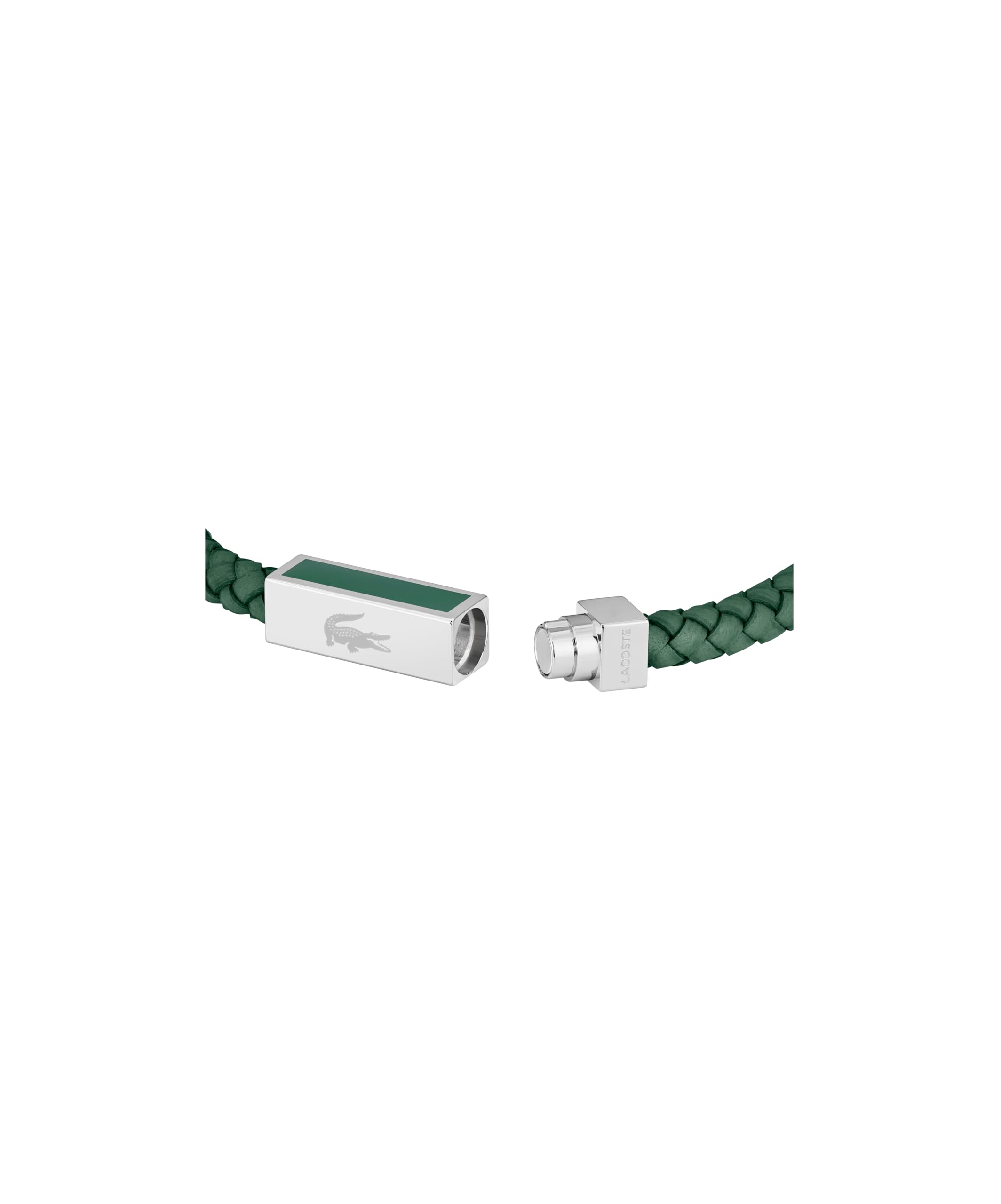 Lacoste Geflochtenes Lederarmband für Herren Kollektion ROCKEL - Erhältlich aus Grün oder Schwarz