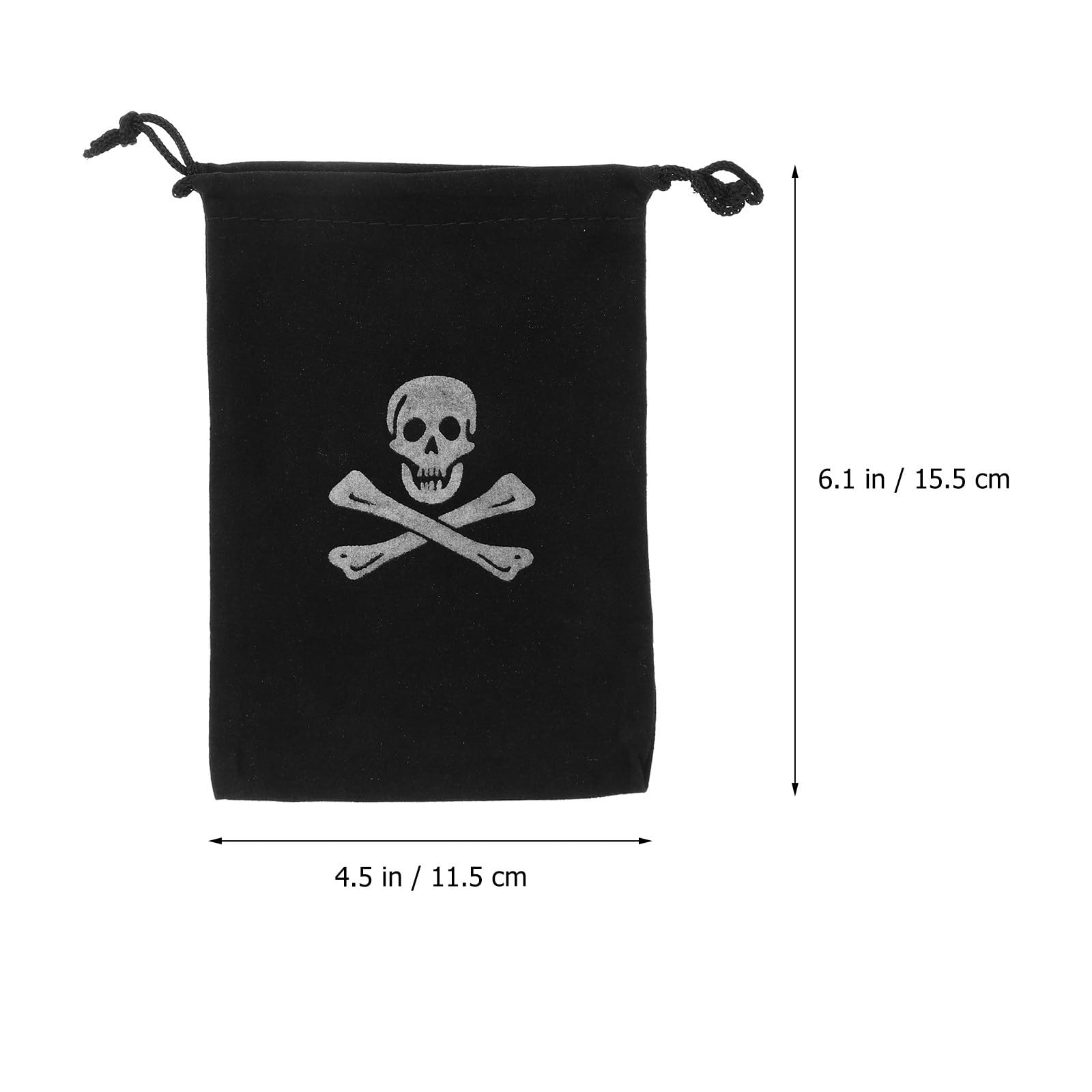 GALPADA 10 Stück Halloween Beutel mit Piratenmotiv Schwarzer Polyester Kordelzugbeutel für Süßigkeiten und Kleine Gegenstände für Halloween Partys