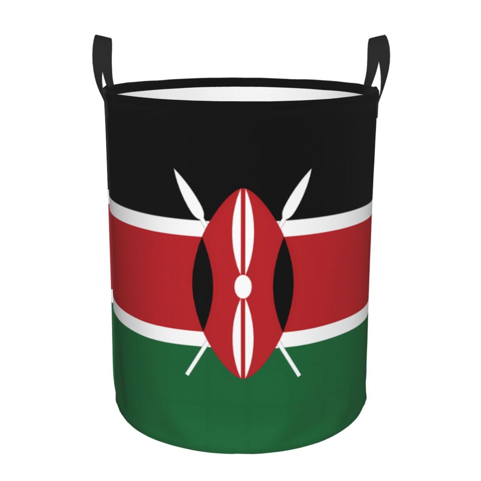 S Circular Hamper Flag of Kenya Print for Dirty Clothes