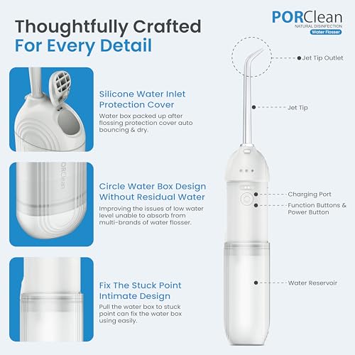 Image of WASH301 PRO Electric Water Flosser for Teeth | 120 PSI Deep Cleaning, 3 Modes with 9 Adjustable Pressure Dental Flosser | 180ml Tank, 5 Tips | Oral Irrigator floss - 1 Year Warranty