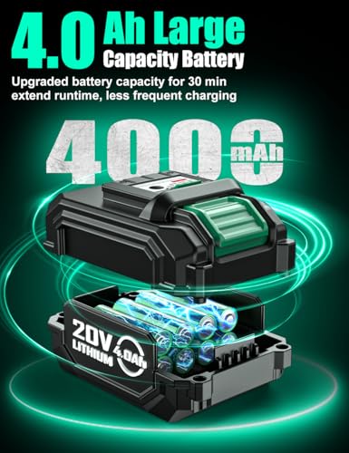 Image of KIMO 20V Battery Pack, Long Life Battery for Cordless Drill, Angle Grinder, Brad Nailer, Cordless Oscillating Tool, Impact Drill Driver, All 20V Battery-Powered Tools