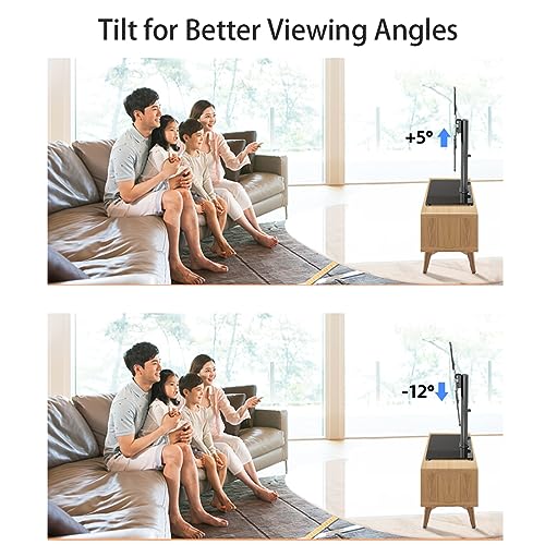 Image of Universal TV Stand Base, Table Top TV Stand for 17-55 Inch LCD /LED TVs, Height Adjustable Monitor Mount Stand with Tempered Glass Base Holds up to 88lbs VESA 400x400mm, TS102