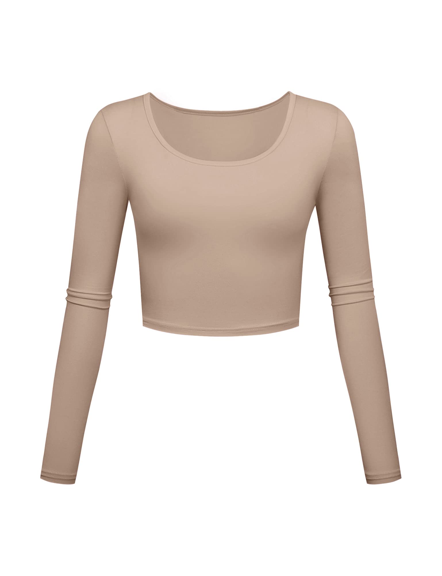 KindcallLightweight Basic Crop Tops Slim Fit Long Sleeve Workout Shirts for Women