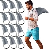 12 Pcs Shark Fin Accessory Shark Fin Costume Shark Costume Props Easy to Wear Shark Accessories for Adults Kids Christmas Cosplay Supplies, Gray