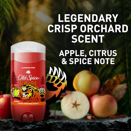 Old Spice Aluminum Free Deodorant for Men, 24/7 Odor Protection, 24/7 Freshness & Lasting Scent, Goes on Clear, Bearglove with Crisp Orchard Scent, 3.0 oz (Pack of 3) - image 8