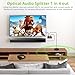 LiNKFOR Digital Optical Audio 1x4 Splitter Digital SPDIF Toslink Optical Fiber Audio Splitter 1 in 4 Out Aluminum Alloy with Optical Cable for PS3 Blue-Ray DVD HDTV