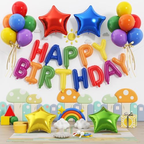 Balões de aniversário coloridos, balões de papel de estrela balão de hélio, balões de átex de cores, balões de hélio para casamentos, aniversário, graduação, festa