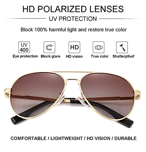 Image of GLEYEMOR Polarized Small Aviator Sunglasses for Small Face Women Men Juniors, 52mm