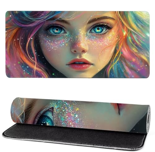 Alfombrilla Raton Color, Chica Mouse Pad 700 x 300 x 3mm Gaming Mouse Pad, Superficie Inferior Antideslizante, Movimiento Ratón más Suave, Alfombrilla Escritorio, Mejora Precision y Velocidad ks-24