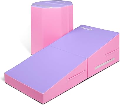 Matladin Gymnastics Set, 48"x24"x14" Incline Mat & 24"x26" Octagon Skill Shape Tumbling Trainer