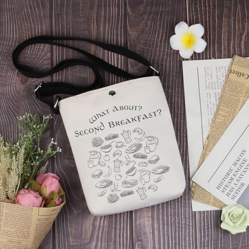 TIIMG What about Second Breakfast Movie Inspired Gift Literature Bookish Gift Movie Fans Crossbody Bag3