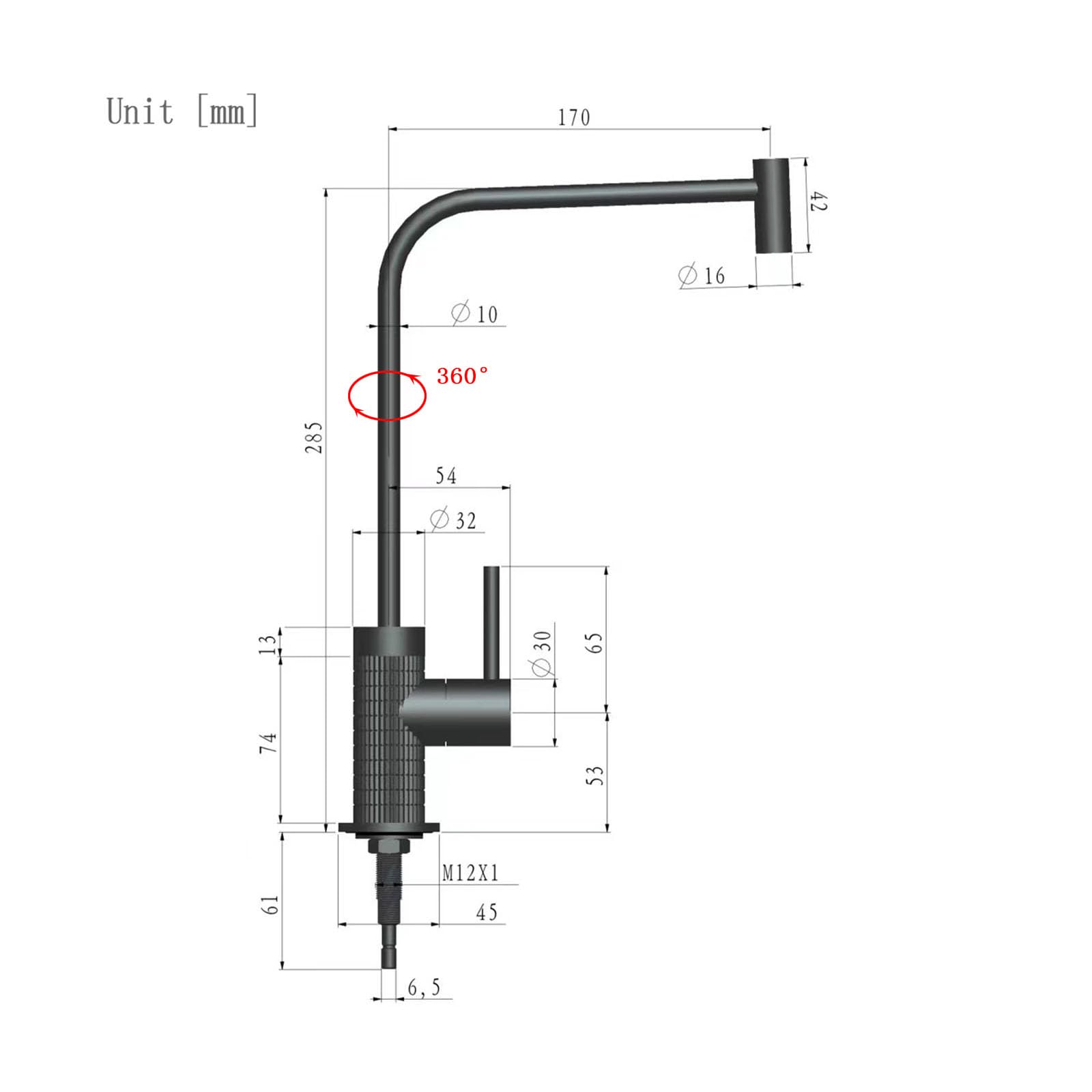 Grifo Cocina para Filtro Agua Osmosis Grifo Monomando Fregadero Osmosis Solo Agua Fria,negro