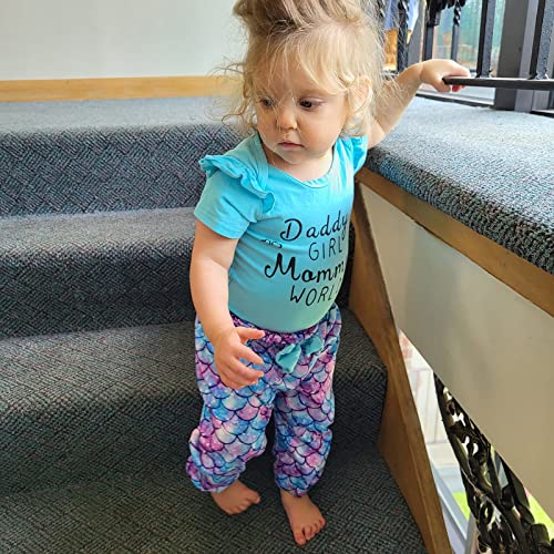 Amawmw Newborn Baby Girl Mermaid Outfit Short Sleeve Romper Mermaid Pants Infant Baby Girl Clothes Summer Fall Gifts Set #TOP2
