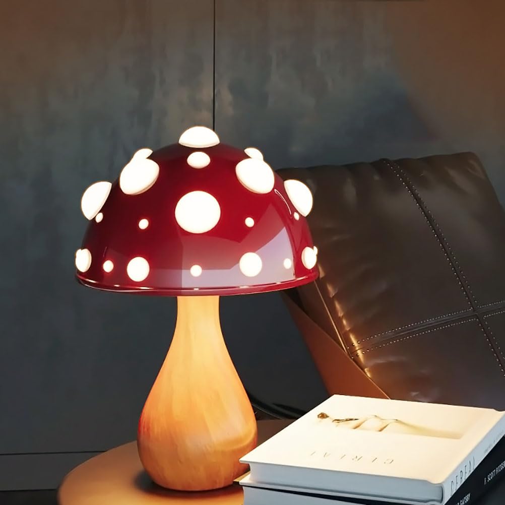 Paddestoel Lamp Glazen Tafellamp LED Paddestoel Bureaulamp Nachtlampje for Slaapkamer Nachtkastje Woonkamer Kantoor College Dorm Camping Decor (Color : A Paddestoel Lamp Glazen Tafellamp LED Paddestoel Bureaulamp Nachtlampje for Slaapkamer Nachtkastje Woonkamer Kantoor College Dorm Camping Decor (Color : A
